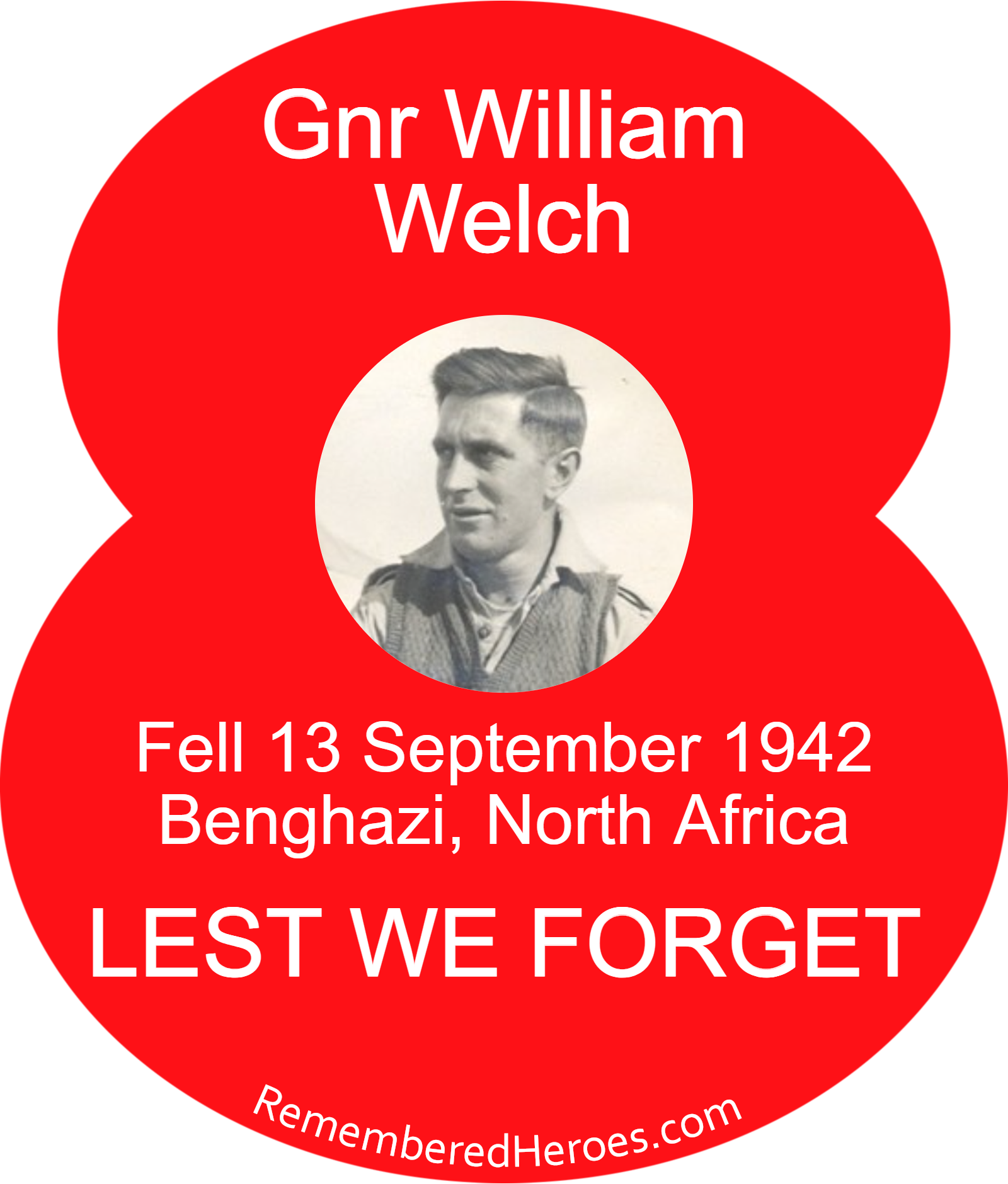 Gunner William C Welch